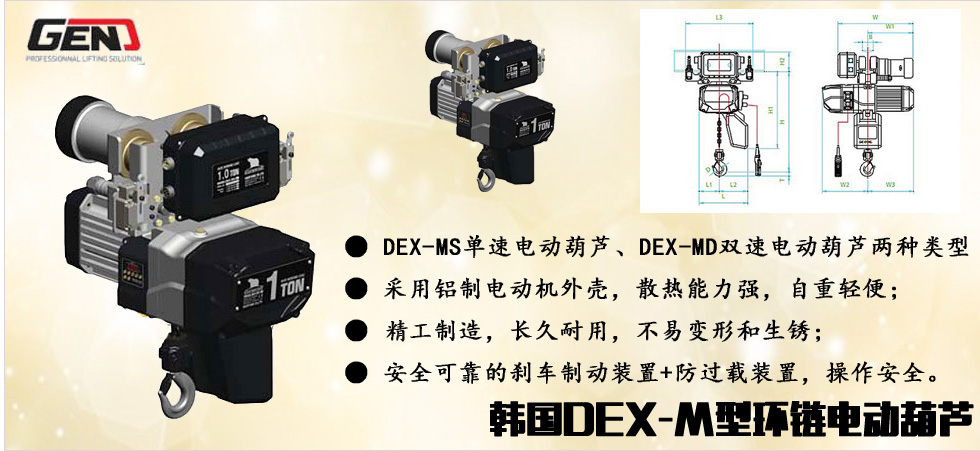 韓國DEX-M型進口環鏈電動葫蘆圖